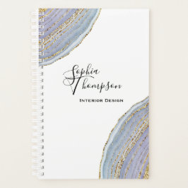 Modern Elegant Gold Lavender Geode Agate - Planner