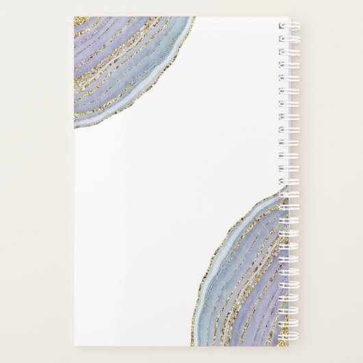 Modern Elegant Gold Lavender Geode Agate - Planner (Achterkant)
