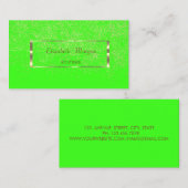 Modern Elegant, Gold Lijst, Confetti Neon Green Visitekaartje (Voorkant / Achterkant)