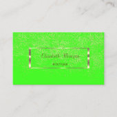 Modern Elegant, Gold Lijst, Confetti Neon Green Visitekaartje (Voorkant)