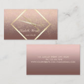 Modern Elegant, Gold Lijst, Confetti, schaar Visitekaartje (Voorkant / Achterkant)