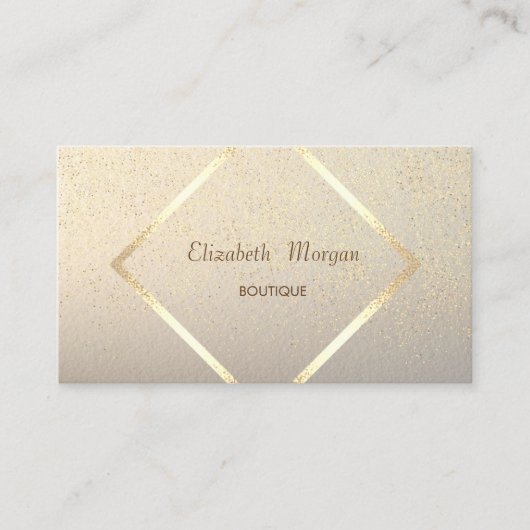 Modern Elegant, Gold Lijst, Confetti Visitekaartje (Voorkant)