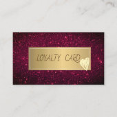 Modern Elegant Gold Lijst, hartenrood glitter Klantenkaartje (Voorkant)
