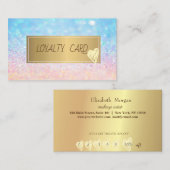 Modern Elegant Gold Lijst, Hearts Bokeh Ombre Klantenkaartje (Voorkant / Achterkant)