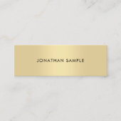 Modern Elegant Gold Look Cool Minimalist Plain Mini Visitekaartje (Voorkant)