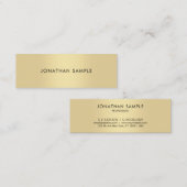 Modern Elegant Gold Look Cool Minimalist Plain Mini Visitekaartje (Voorkant / Achterkant)