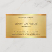 Modern Elegant Gold Look Glamoureus Professioneel Visitekaartje (Achterkant)
