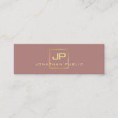 Modern Elegant Gold Look Monogram Professional Mini Visitekaartje (Voorkant)