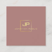 Modern Elegant Gold Look Monogram Professional Vierkante Visitekaartje (Voorkant)