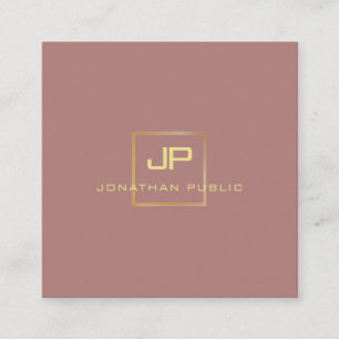 Modern Elegant Gold Look Monogram Professional Vierkante Visitekaartje