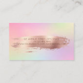 Modern Elegant Gold Lotus Brush Stroke Hologrphic Visitekaartje (Achterkant)