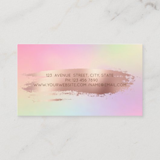 Modern Elegant Gold Lotus Brush Stroke Hologrphic Visitekaartje (Achterkant)