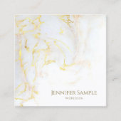 Modern Elegant Gold Marble Luxury Sjabloon Golden Vierkante Visitekaartje (Voorkant)