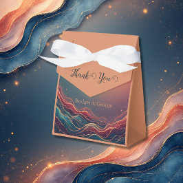 Modern Elegant Gold Marble Navy Terracotta Wedding Bedankdoosjes