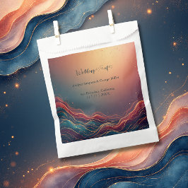 Modern Elegant Gold Marble Navy Terracotta Wedding Bedankzakje