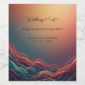 Modern Elegant Gold Marble Navy Terracotta Wedding Wijn Etiket (Enkel label)