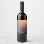 Modern Elegant Gold Marble Navy Terracotta Wedding Wijn Etiket (Voorkant)