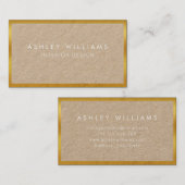Modern Elegant Gold Minimalist Kraft Visitekaartje (Voorkant / Achterkant)