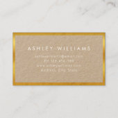 Modern Elegant Gold Minimalist Kraft Visitekaartje (Achterkant)
