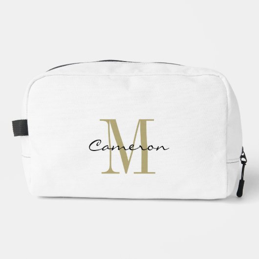 Modern Elegant Gold Monogram Personalized Toilettasje (Voorkant)