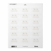Modern Elegant Gold Monogram Return Address Etiket (Full Sheet)