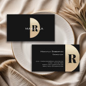 Modern Elegant Gold Monogram Visitekaartje