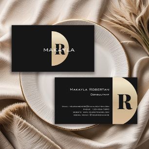 Modern Elegant Gold Monogram Visitekaartje