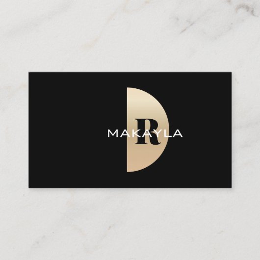 Modern Elegant Gold Monogram Visitekaartje (Voorkant)