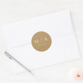 Modern Elegant Gold Monogram Weddenschap Ronde Sticker (Envelop)