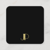 Modern Elegant Gold Monogrammed Luxury Sjabloon Vierkante Visitekaartje (Voorkant)