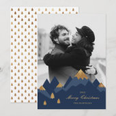 Modern Elegant Gold Mountains Feestdagenkaart (Voorkant / Achterkant)