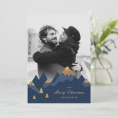 Modern Elegant Gold Mountains Feestdagenkaart (Staand voorkant)