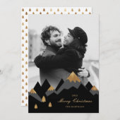 Modern Elegant Gold Mountains Feestdagenkaart (Voorkant / Achterkant)