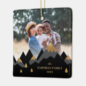 Modern Elegant Gold Mountains Keramisch Ornament (Links)