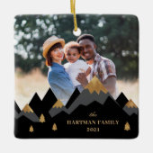 Modern Elegant Gold Mountains Keramisch Ornament (Voorkant)