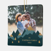 Modern Elegant Gold Mountains Keramisch Ornament (Links)