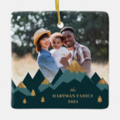 Modern Elegant Gold Mountains Keramisch Ornament (Voorkant)