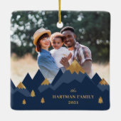 Modern Elegant Gold Mountains Keramisch Ornament (Achterkant)