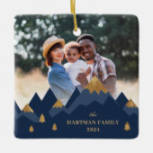 Modern Elegant Gold Mountains Keramisch Ornament (Voorkant)