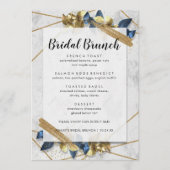 Modern Elegant Gold Navy Bridal Brunch Menu (Voorkant)