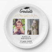 Modern Elegant Gold Ornament 2 foto Afstuderen Papieren Bordje (Voorkant)