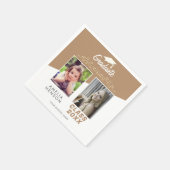 Modern Elegant Gold Ornament 2 foto Afstuderen Servet (Hoek)