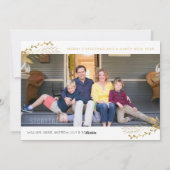 Modern Elegant Gold Peace Joy Kerstmis 5 Foto Feestdagenkaart (Achterkant)