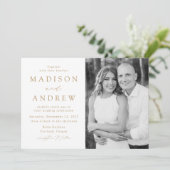 Modern Elegant Gold Photo Wedding Kaart (Staand voorkant)