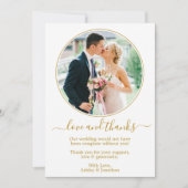 Modern Elegant Gold Round Photo Lijst Wedding Bedankkaart (Voorkant)