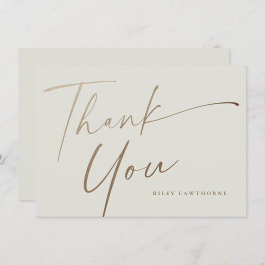 Modern Elegant Gold Script Boho Vrijgezellenfeest Bedankkaart (Voorkant / Achterkant)