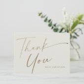 Modern Elegant Gold Script Boho Vrijgezellenfeest Bedankkaart (Staand voorkant)