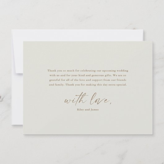 Modern Elegant Gold Script Boho Vrijgezellenfeest Bedankkaart (Achterkant)