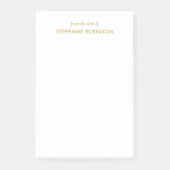 Modern Elegant Gold Script Custom Post-it® Notes (Voorkant)