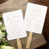 Modern Elegant Gold Script Wedding Program Handwaaier